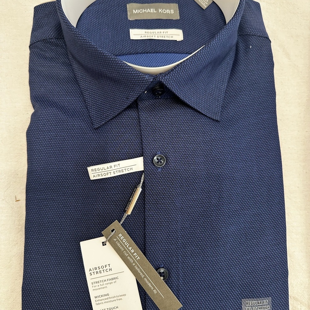 Michael Kors Men's Deep Blue Dress Shirt